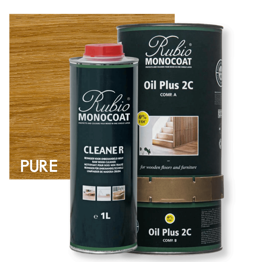 Rubio Monocoat Oil Plus 2C, Pure + Cleaner (Combo pack of 230 ml) - BohriAli.com