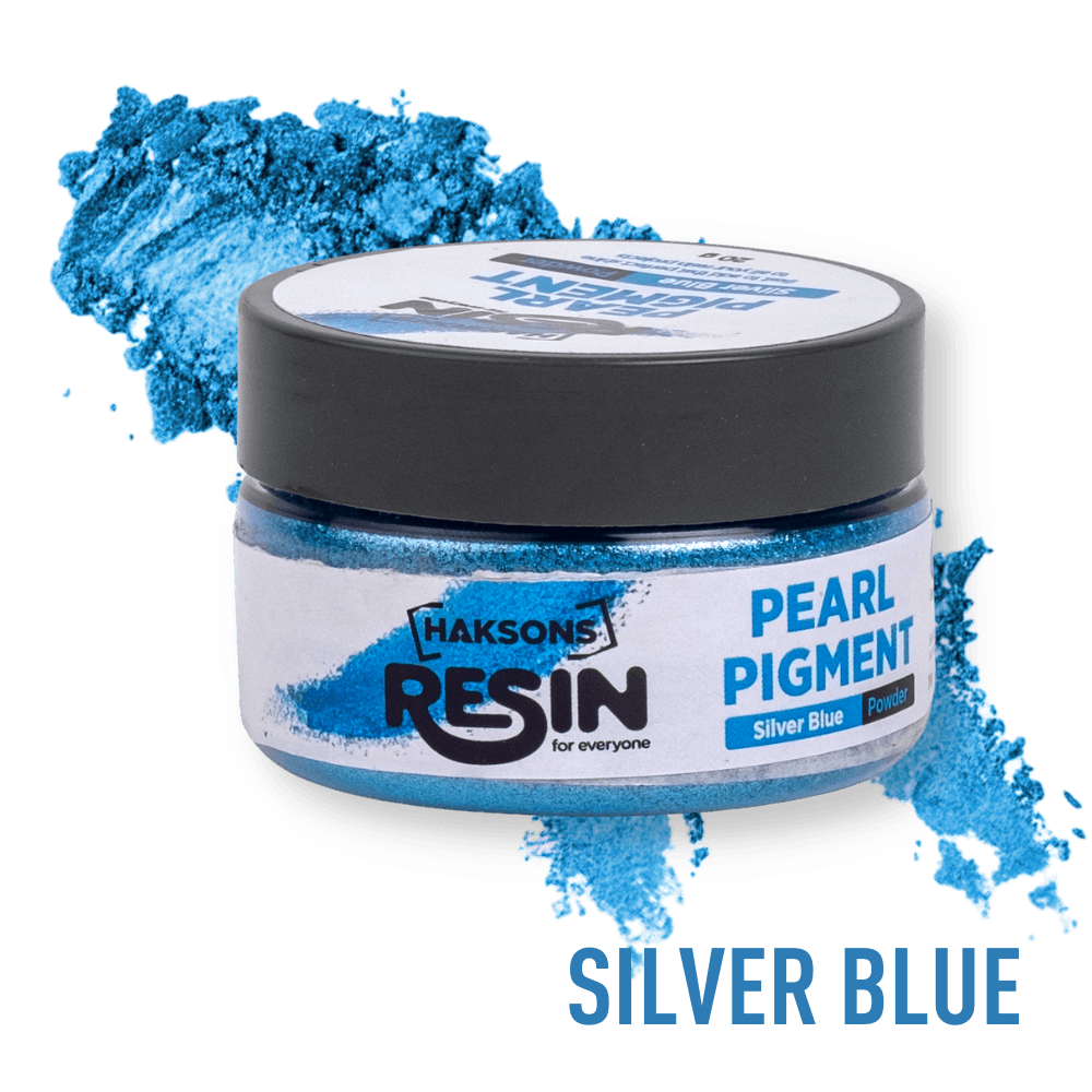 Haksons Pearl Pigments (Mica Powders) - Silver Blue | for Epoxy Resin - BohriAli.com