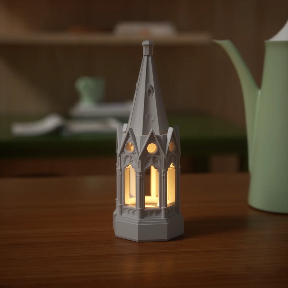 Boowan Nicole:Gothic Revival Architecture Dimmable Rechargeable Table Lamp Silicone Mold and Accessories