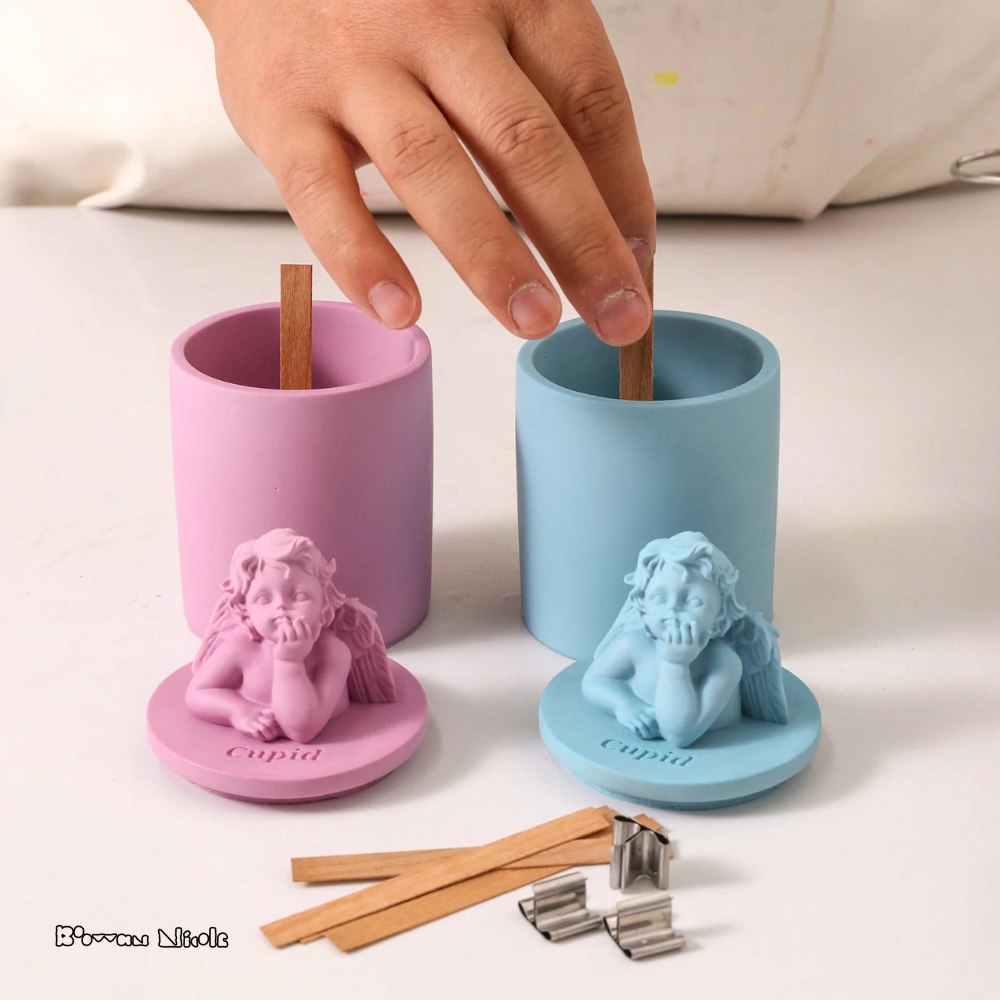 Boowan Nicole: Mythology Sculptures CUPID Concrete Candle Jar Silicone Mould