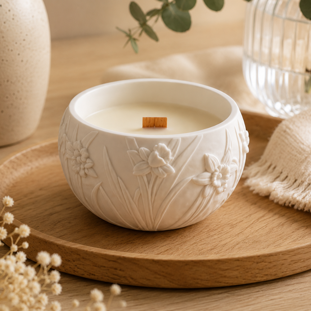 Embossed Flower Bowl Silicone Mould |  For Concrete | Jesmonite®️