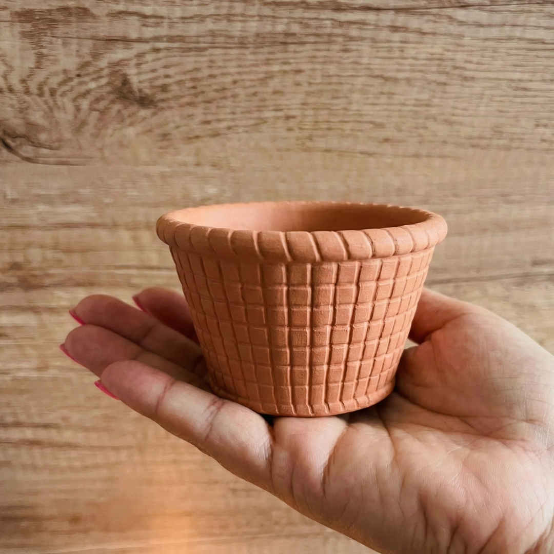 Woven Basket Mini Pot Silicone Mould |  For Concrete | Jesmonite®️ (Small)