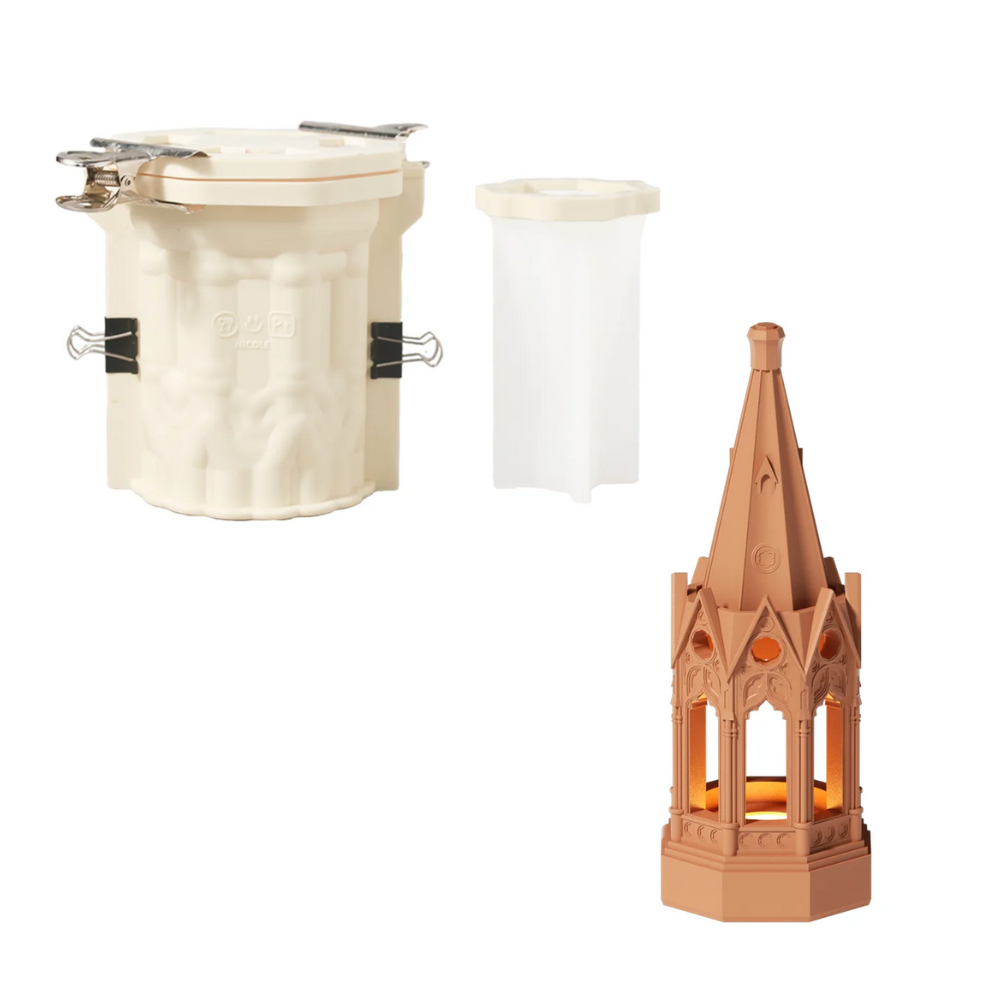 Boowan Nicole:Gothic Revival Architecture Dimmable Rechargeable Table Lamp Silicone Mold and Accessories