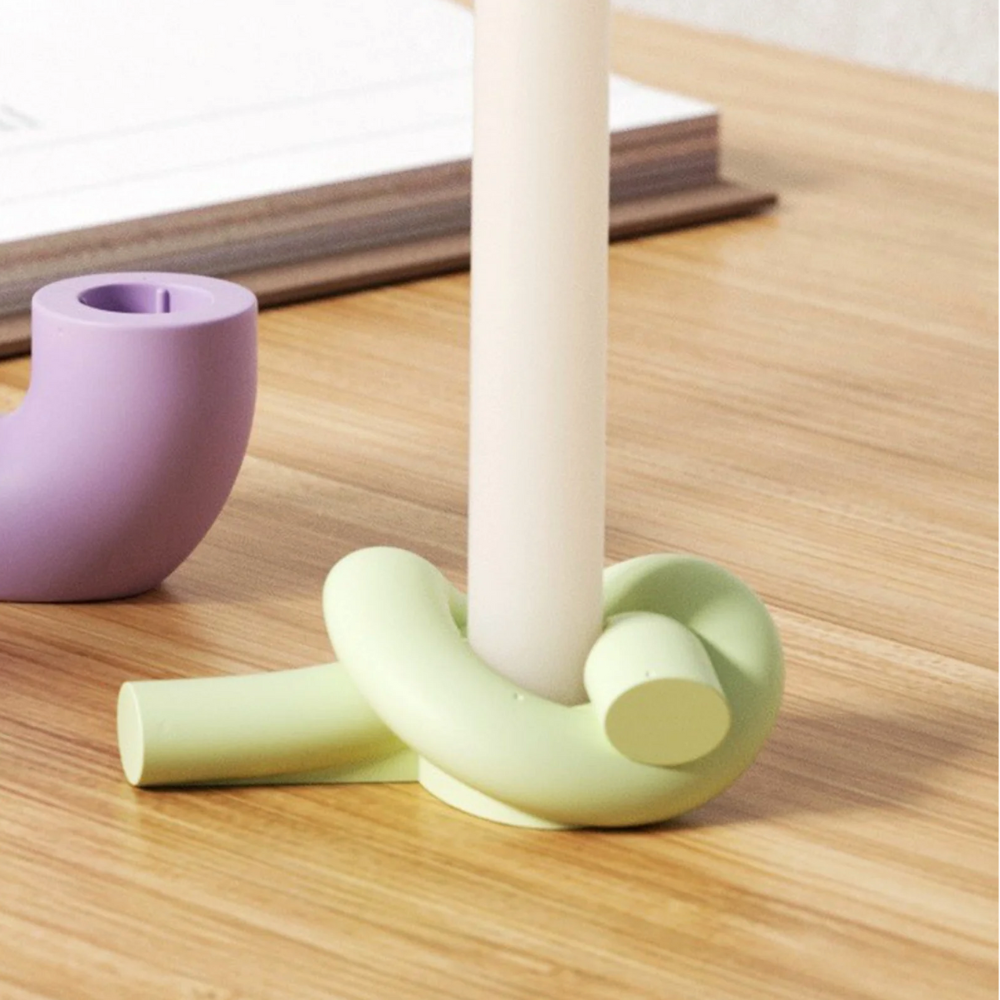 Boowan Nicole: Knot Shape Taper Candle Holder Silicone Mould