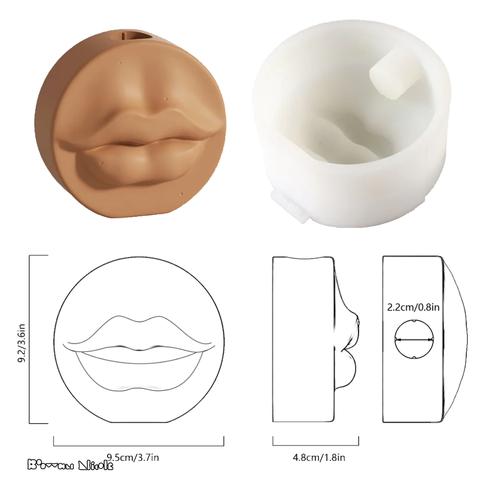 Boowan Nicole: Sexy Lips Taper Candle Holder Silicone Mould