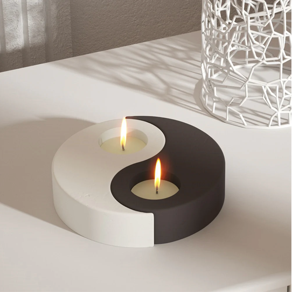 Boowan Nicole: Yin Yang Tealight Candle Holder Silicone Mold