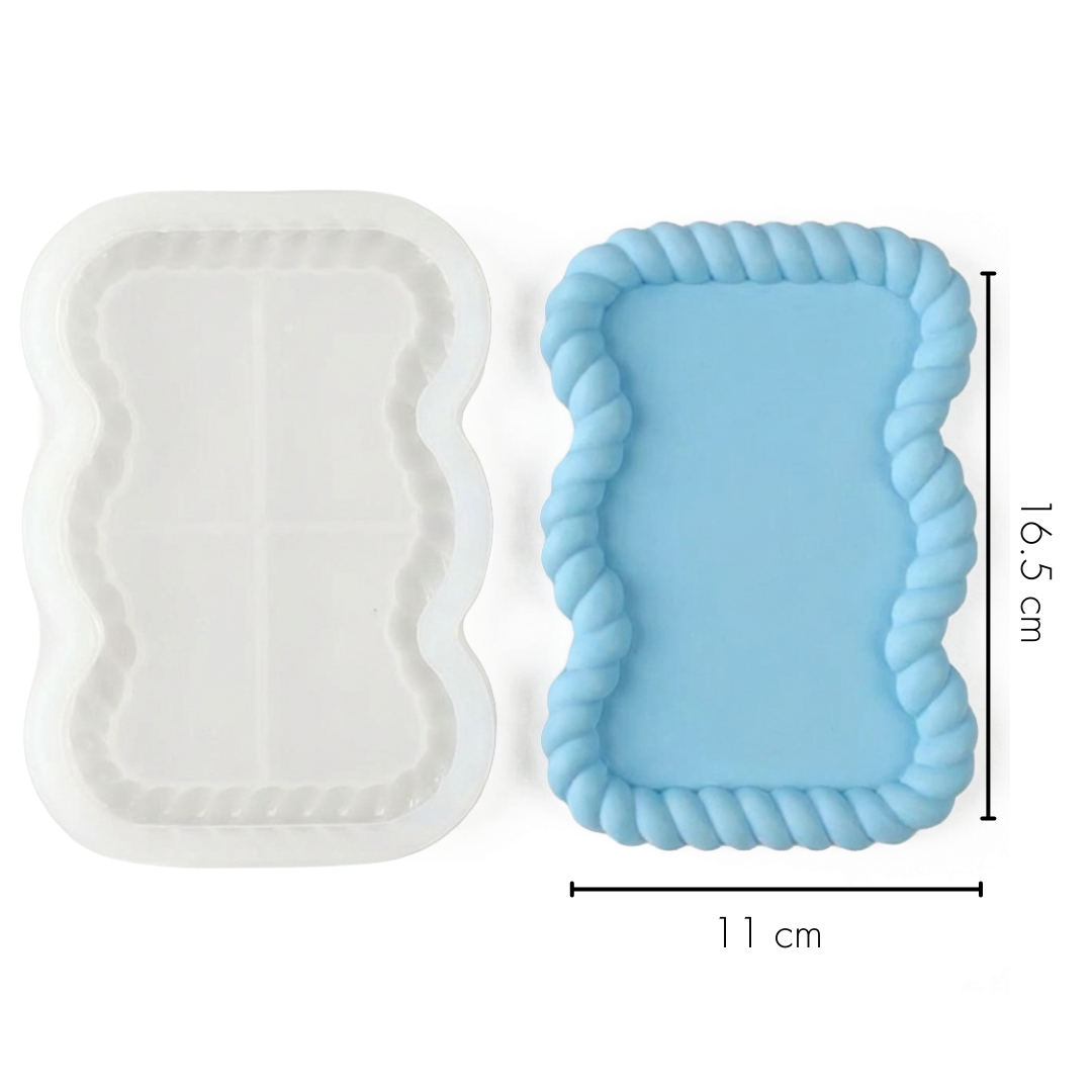 Twisted Rope Edge Tray Silicone Mould Set (5 Shapes) |  For Concrete | Jesmonite®️| Resin