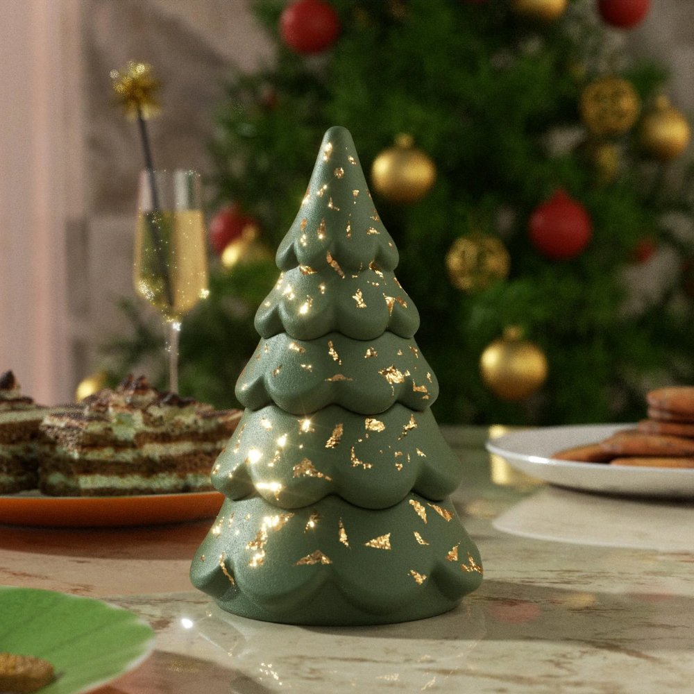 Boowan Nicole: Blooming Stacking Christmas Tree Candle Jar Silicone Mold