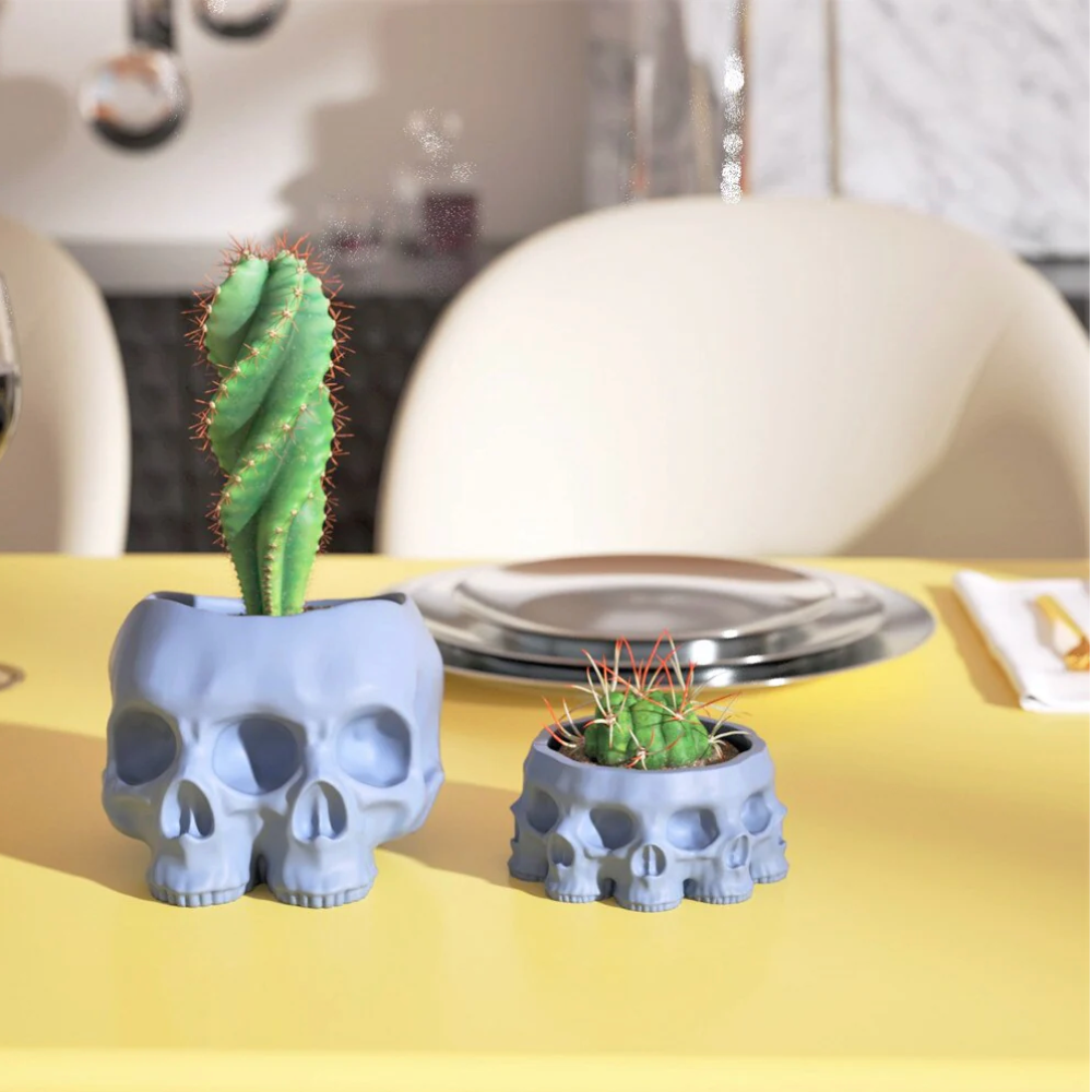 Boowan Nicole: Multi-faces Skull Concrete Planter & Candle Jar Silicone Mold