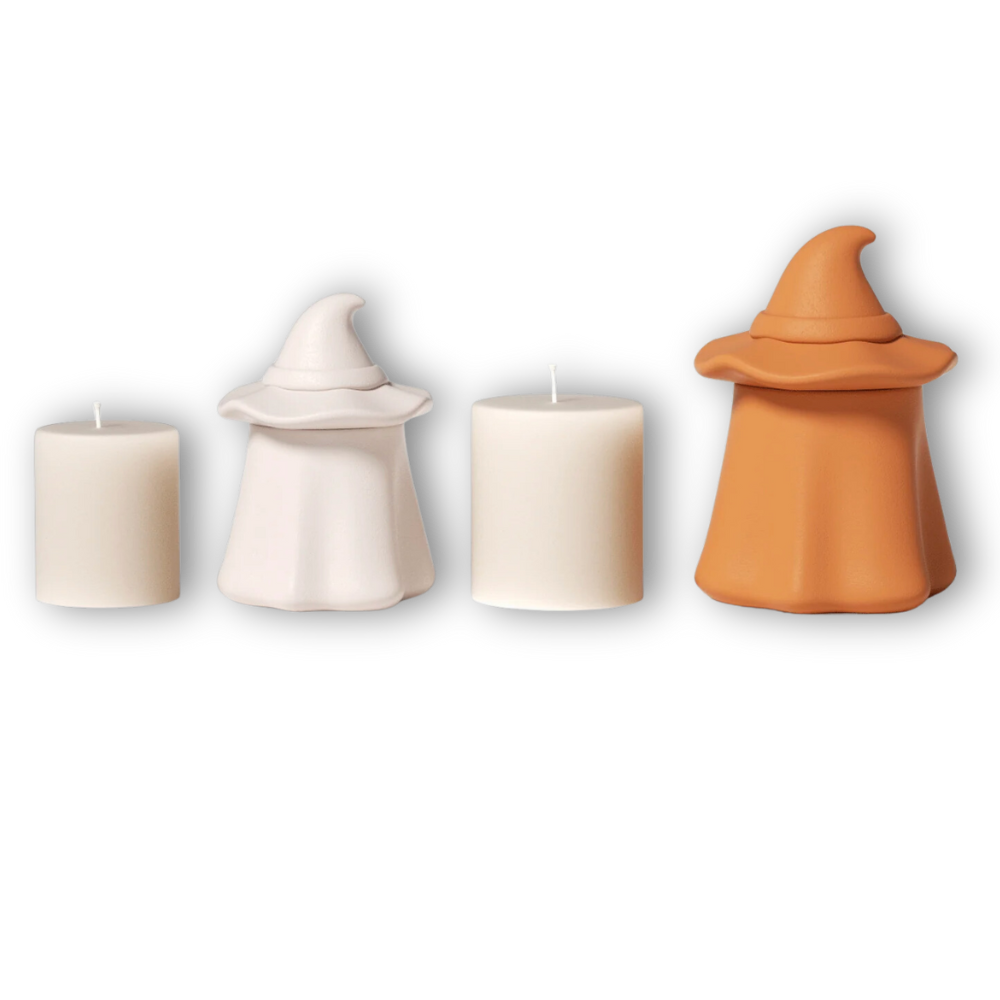 Boowan Nicole: Ghost Wizard Candle Jar Silicone Mold & Candle Refill Silicone Mold