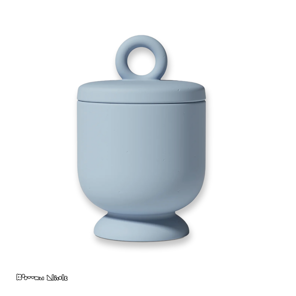 Boowan Nicole: Chalice Candle Jar with Ring Handle Lid Silicone Mold