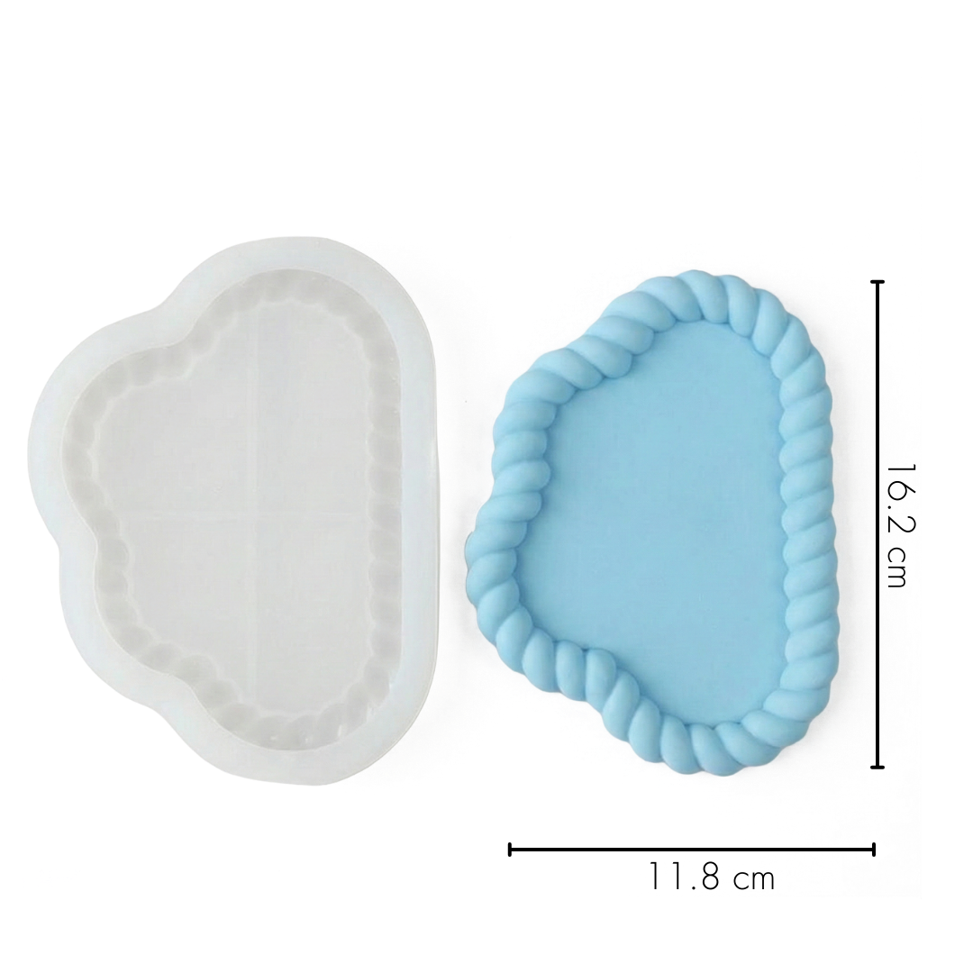 Twisted Rope Edge Tray Silicone Mould Set (5 Shapes) |  For Concrete | Jesmonite®️| Resin
