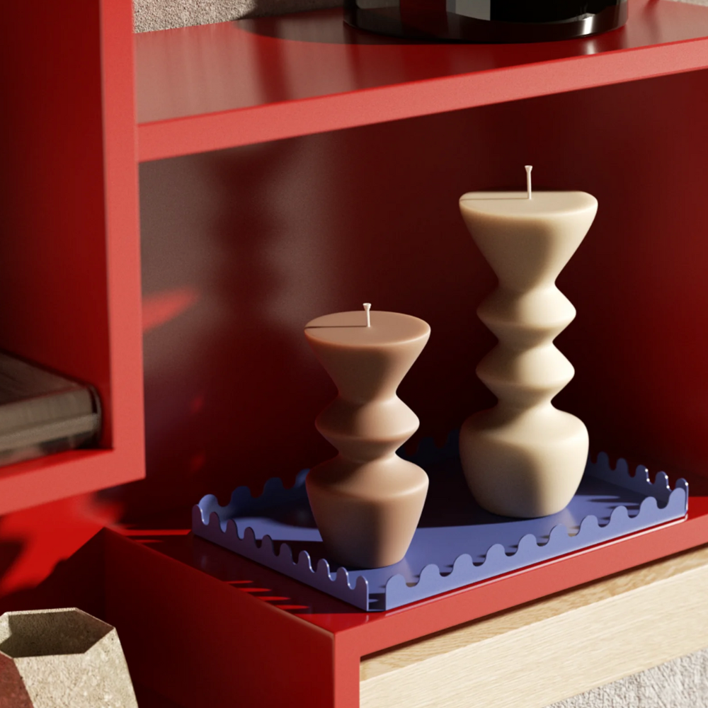 Boowan Nicole: Geometric Hourglass Pillar Candle Silicone Mold