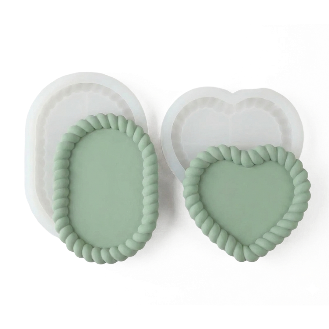 Twisted Rope Edge Tray Silicone Mould Set (5 Shapes) |  For Concrete | Jesmonite®️| Resin
