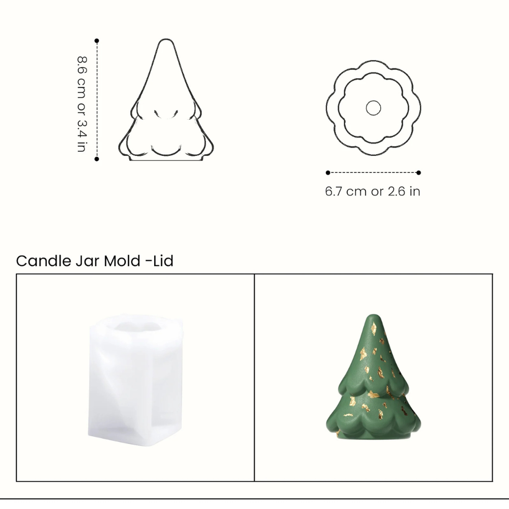 Boowan Nicole: Blooming Stacking Christmas Tree Candle Jar Silicone Mold
