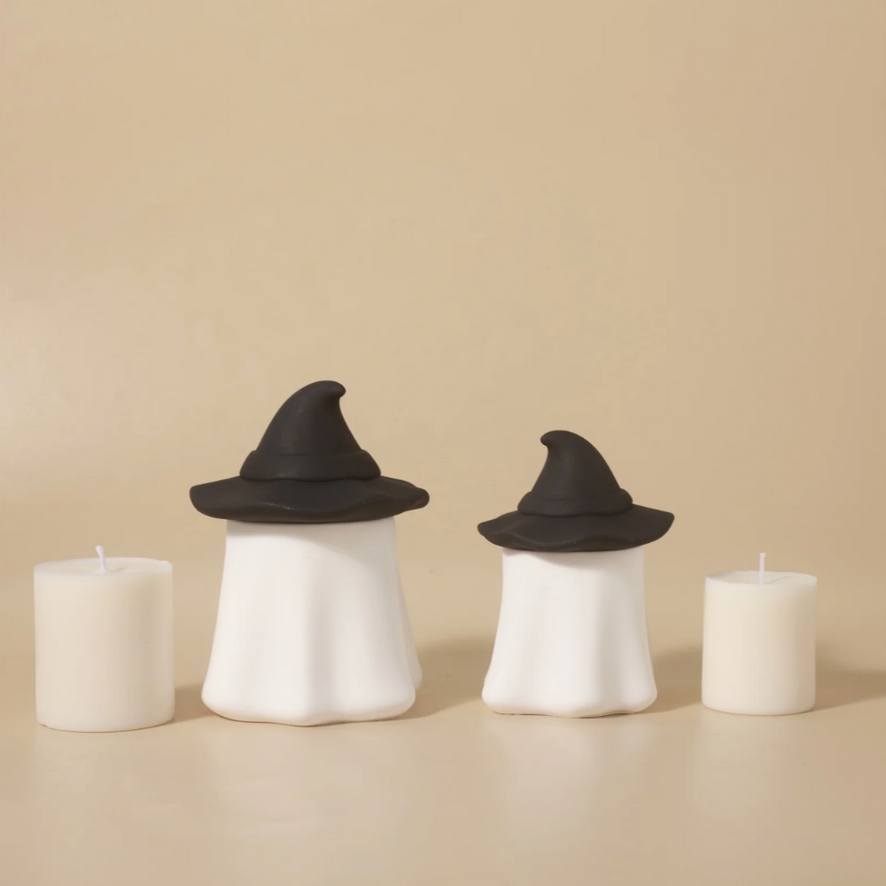 Boowan Nicole: Ghost Wizard Candle Jar Silicone Mold & Candle Refill Silicone Mold