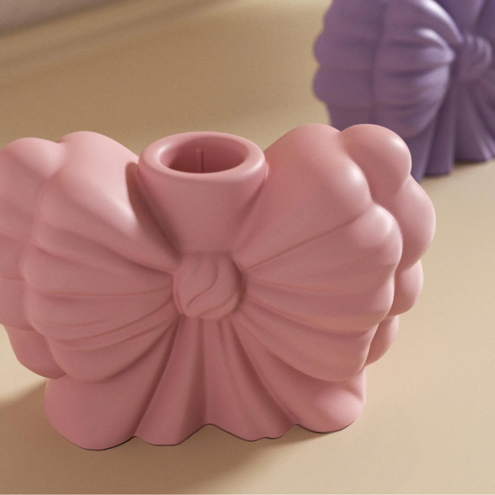 Boowan Nicole:   Whimsy Bow Candle Holder Silicone Mold