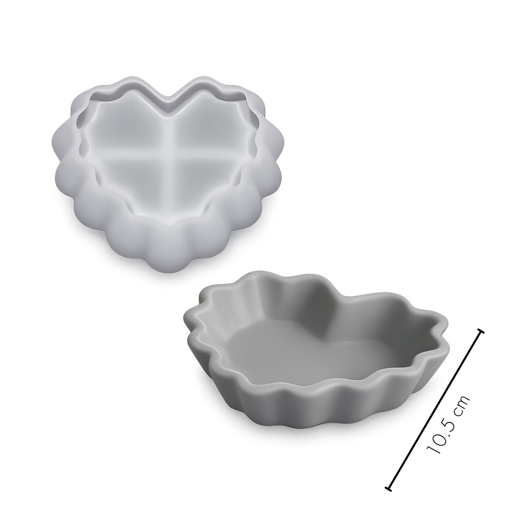 Heart Scallop Tray Silicone Mould for Concrete | Jesmonite®️| Resin