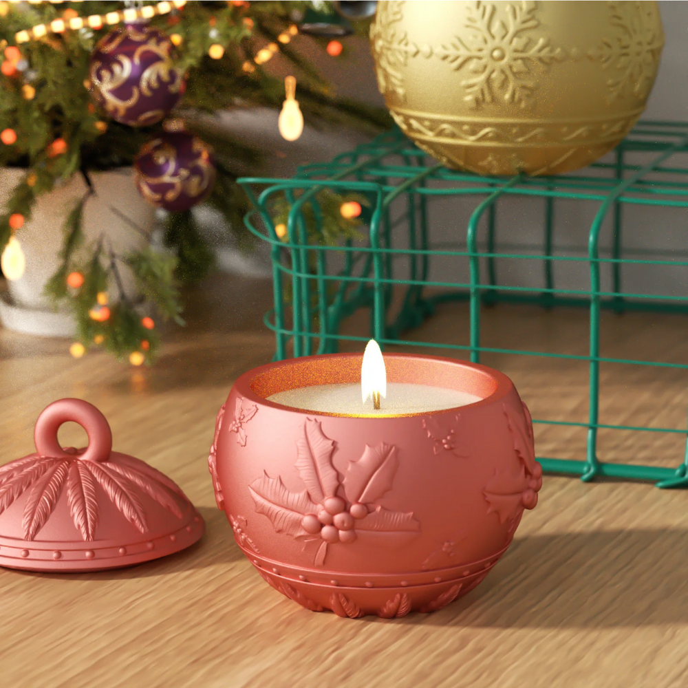 Boowan Nicole: 3oz Christmas Charm Bauble Light Candle Jar Silicone Mould