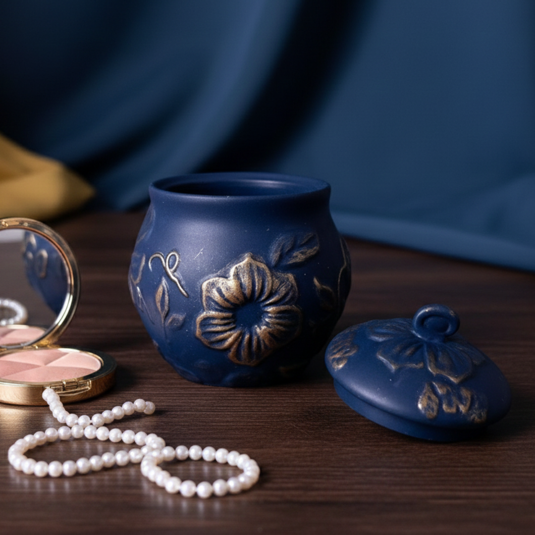 Flower Engraved Candle Jar Silicone Mould |  For Concrete | Jesmonite®️