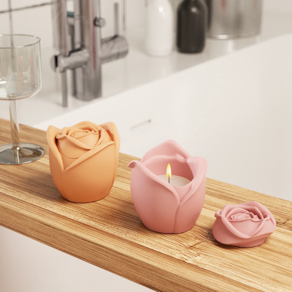 Boowan Nicole: Rose Reverie Candle Jar Silicone Mould - 3oz / 5oz Candle