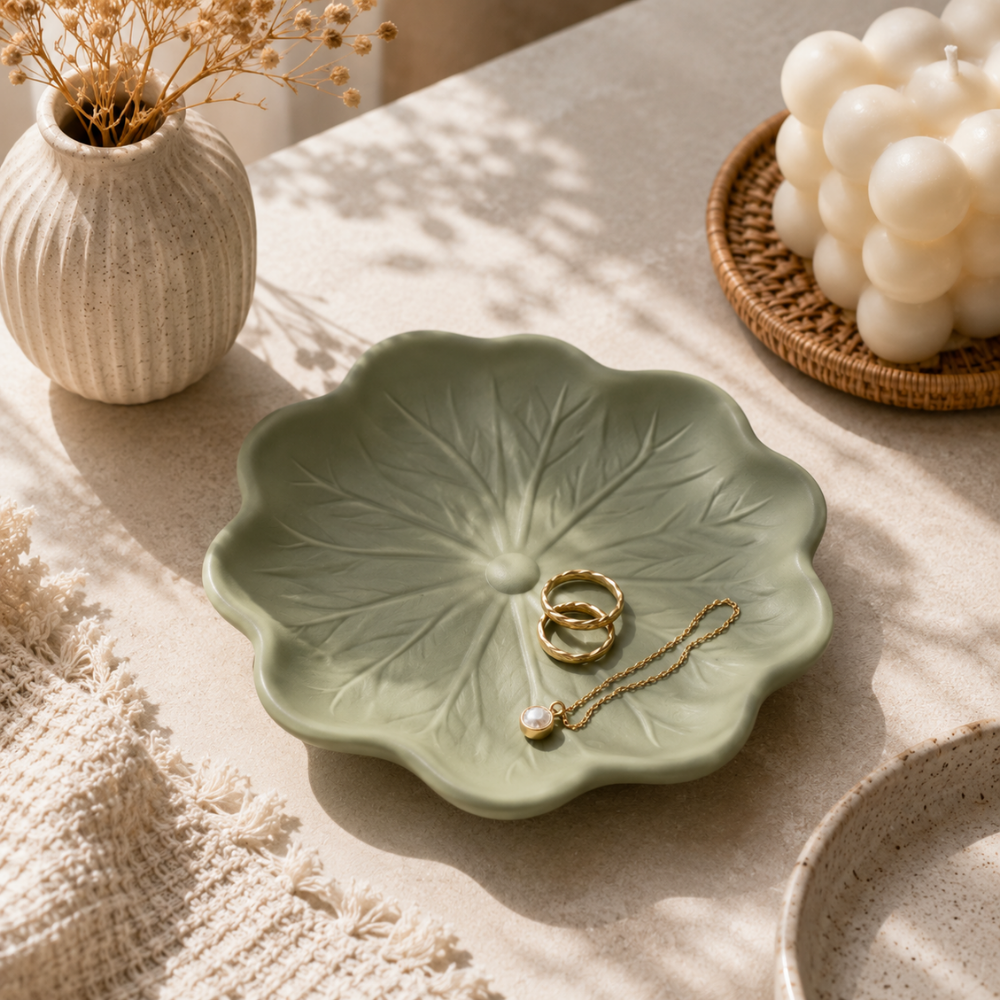 Leaf & Flower Trinket Tray Silicone Mould Collection for Concrete | Jesmonite®️| Resin