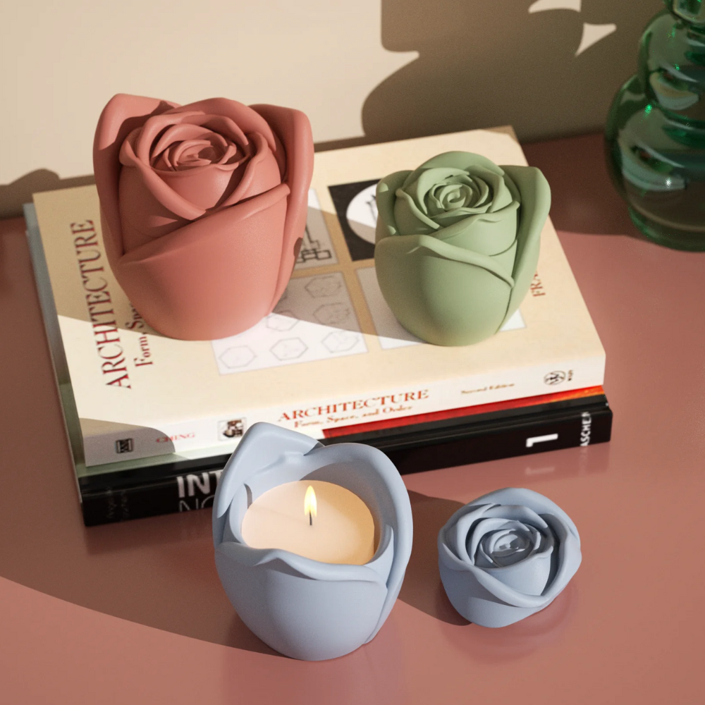 Boowan Nicole: Rose Reverie Candle Jar Silicone Mould - 3oz / 5oz Candle