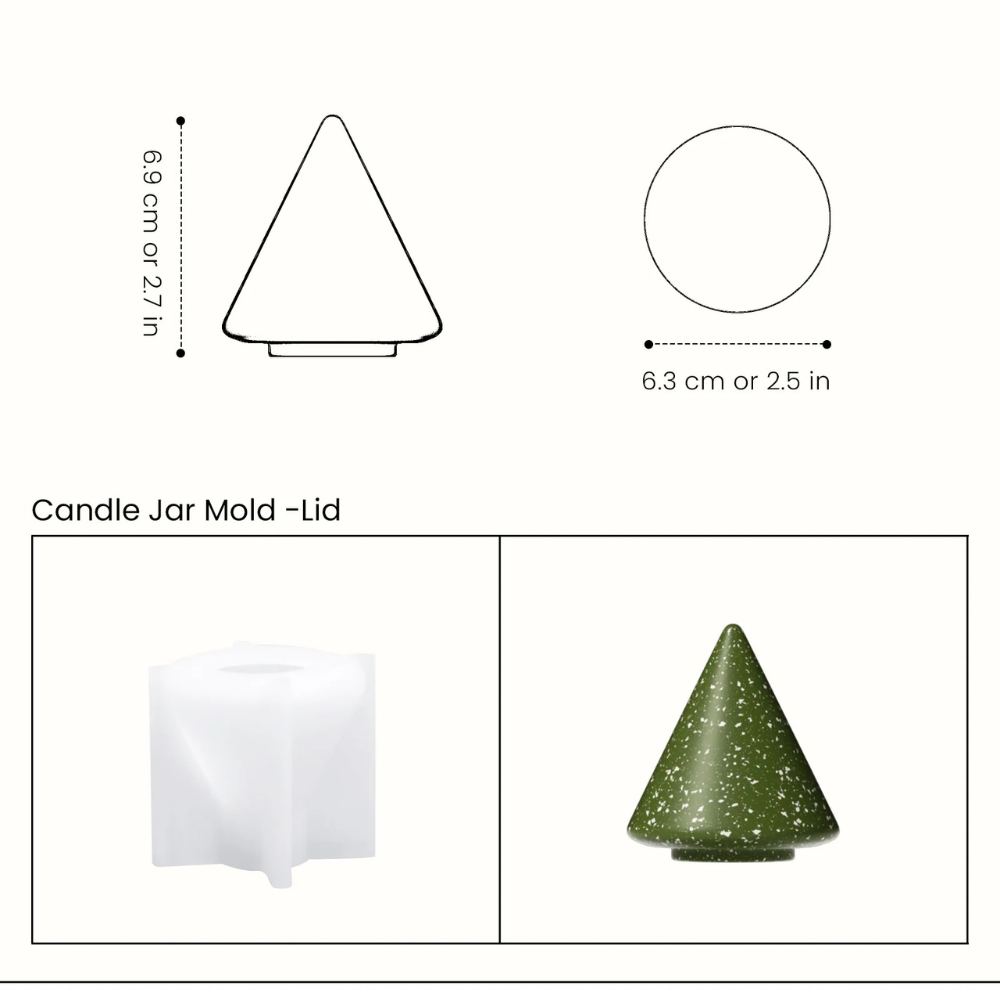 Boowan Nicole: Serene Stacking Christmas Tree Candle Jar Silicone Mold