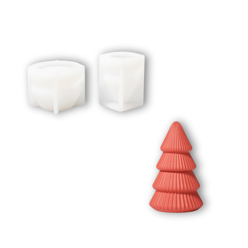 Boowan Nicole: Winter Wonderland Christmas Tree Candle Jar Silicone Mold Collection