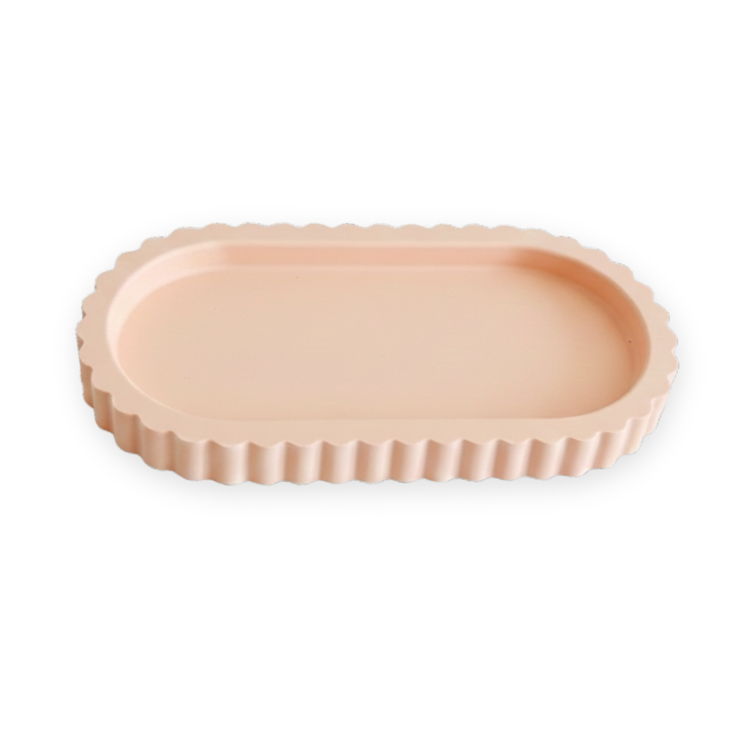 Striped Oval Trinket Silicone Tray Mould |  For Concrete | Jesmonite®️| Resin