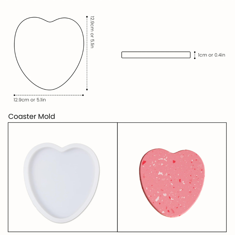 Boowan Nicole: Bubbly Heart Coaster Silicone Mold