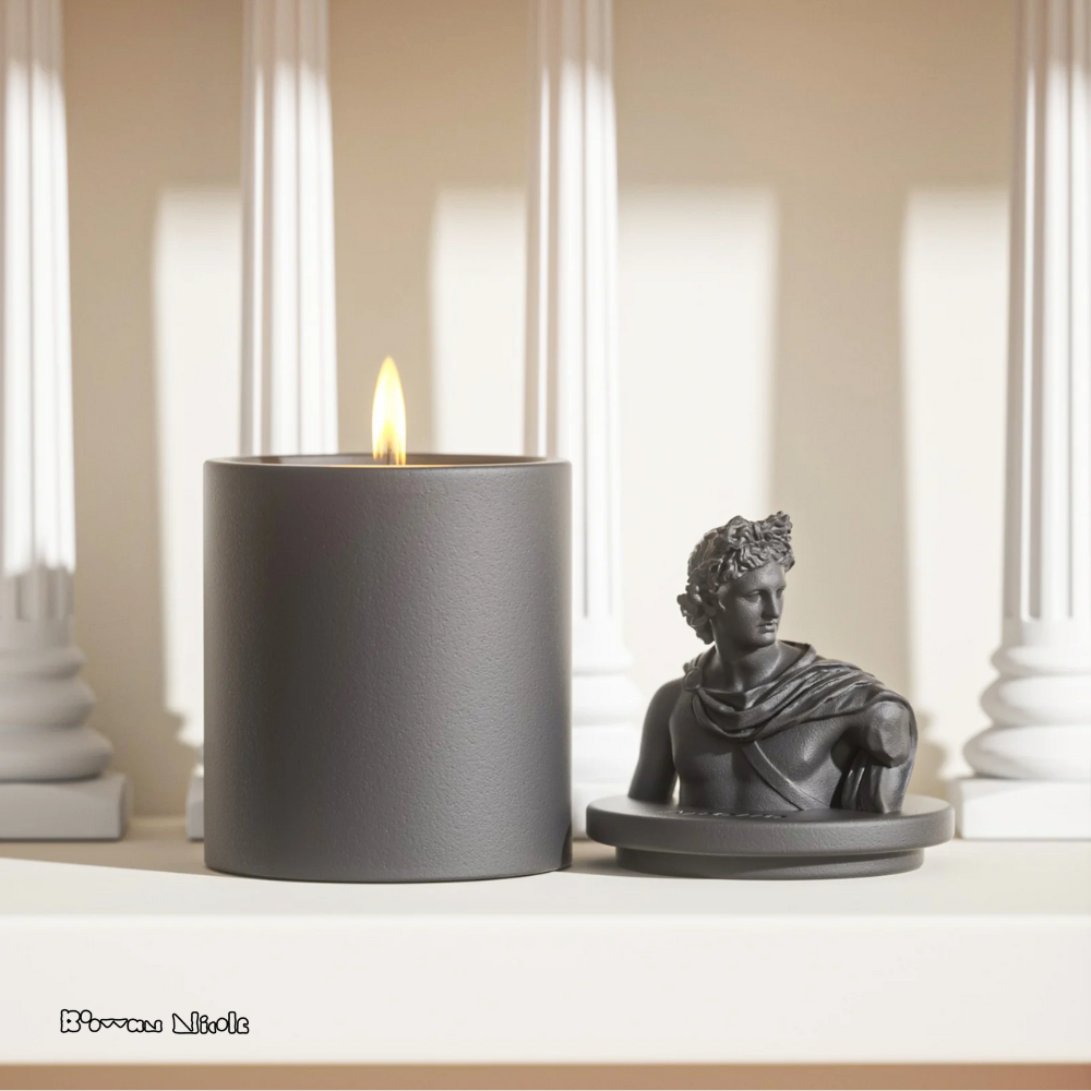 Boowan Nicole: Mythology Sculptures APOLLO Concrete Candle Jar Silicone Mould