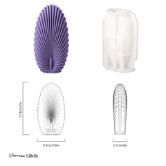 Boowan Nicole: Pillar Leaf & Scallop Shell Wax Candle Silicone Moulds - BohriAli.com