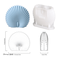 Boowan Nicole: Pillar Leaf & Scallop Shell Wax Candle Silicone Moulds - BohriAli.com