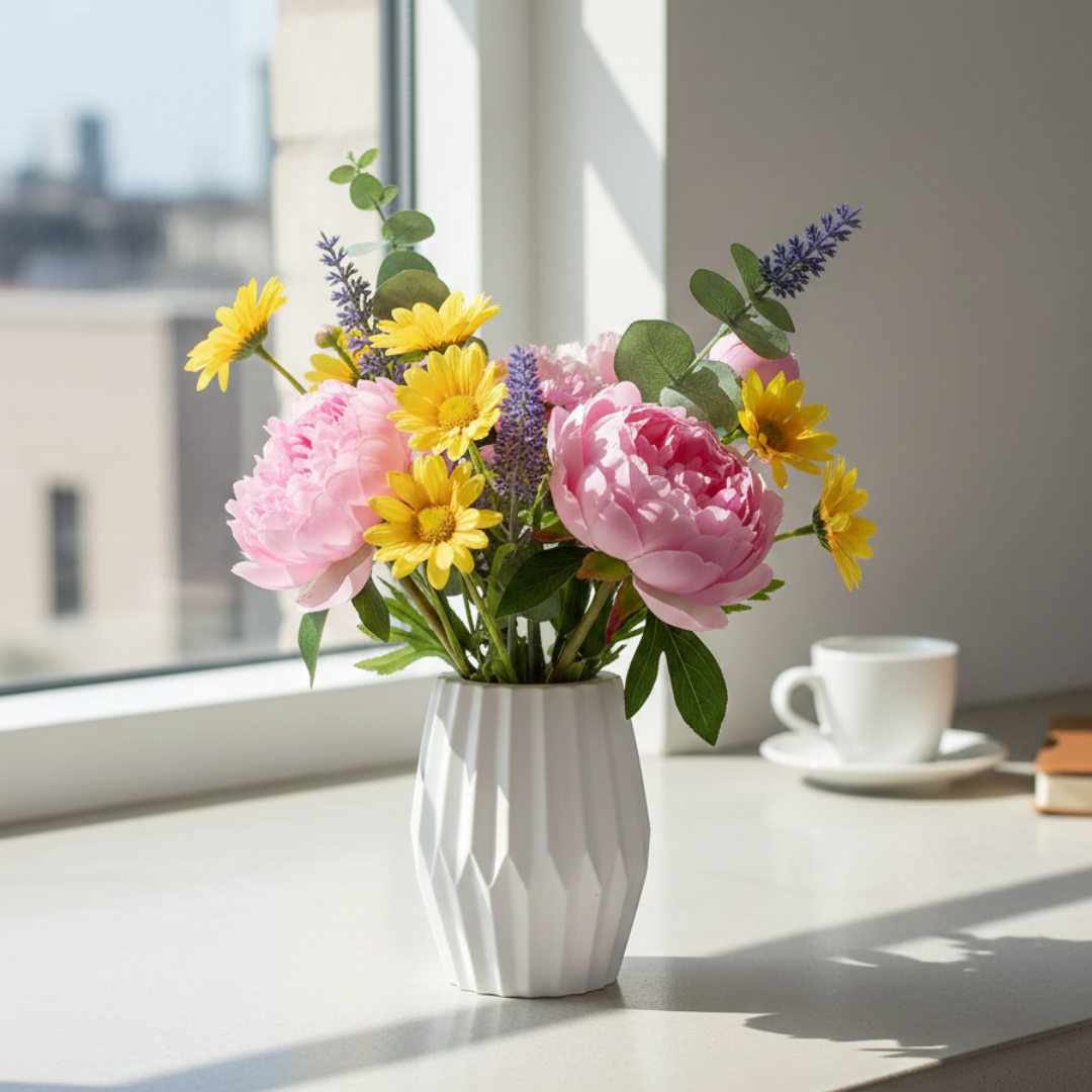 Diamond Facet Vase Silicone Mould |  For Concrete | Jesmonite®️