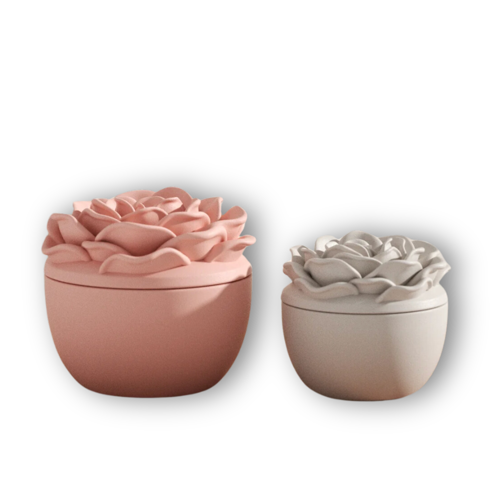 Boowan Nicole: Crowning Rose Candle Jar Silicone Mold  - 3.5 Oz / 7 Oz