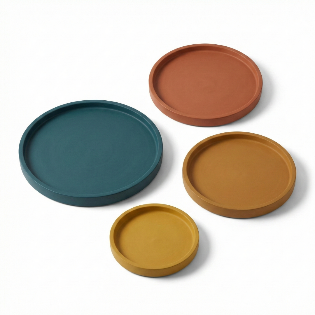 Simple Round Trinket Tray Silicone Mould (15 - 30 cm) |  For Concrete | Jesmonite®️| Resin