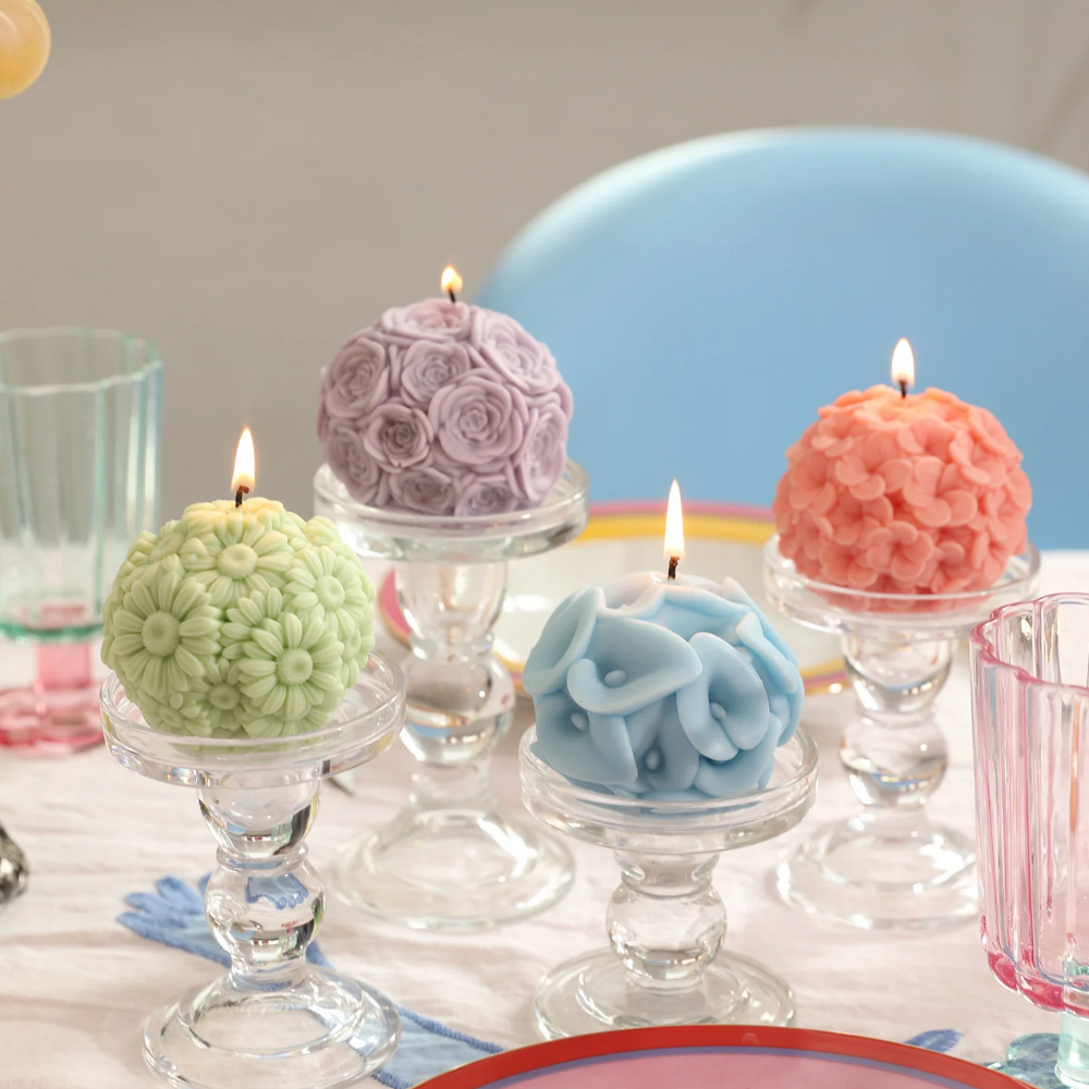 Boowan Nicole: Whispering Floral Orbs Candle Silicone Mould Collection