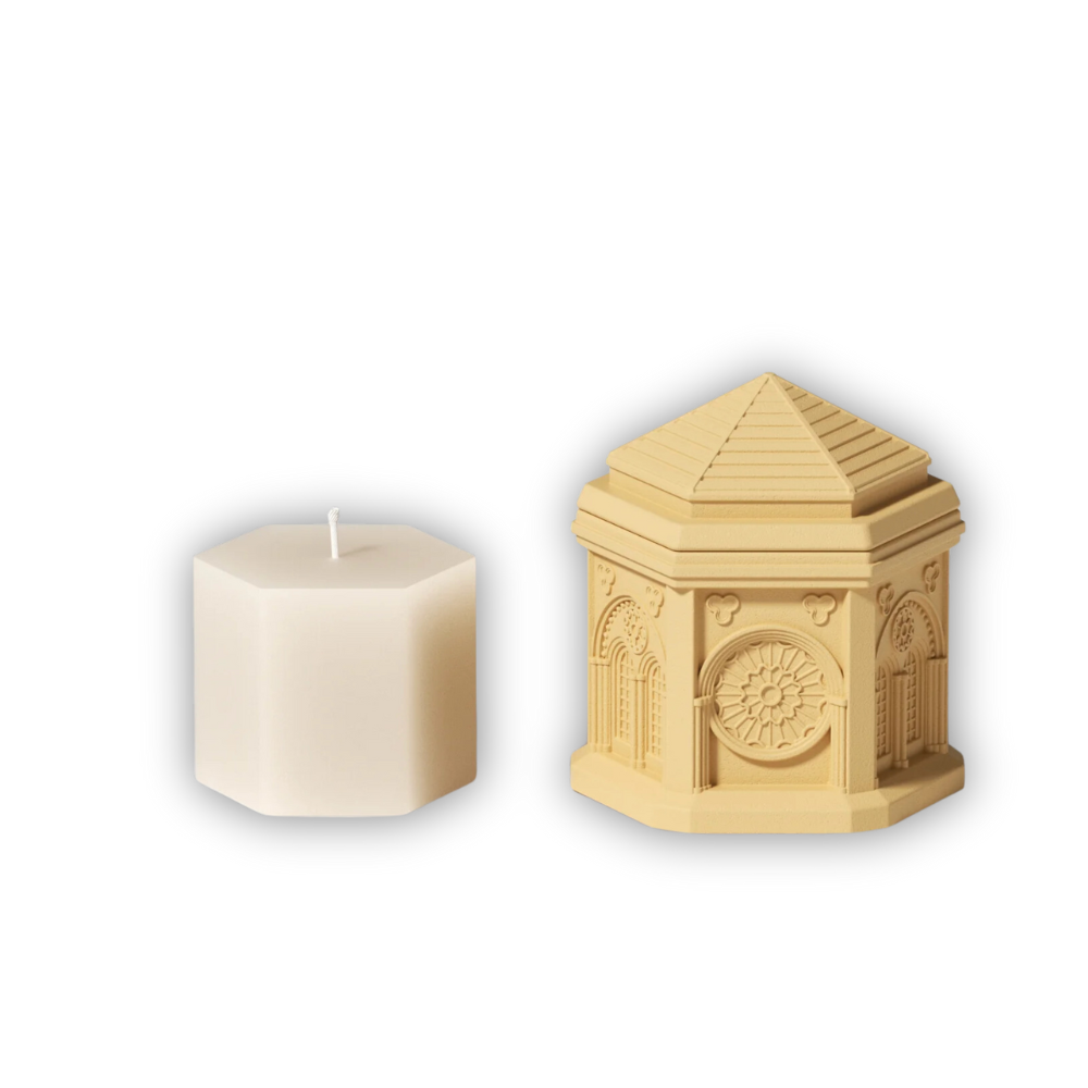 Boowan Nicole: Elegant Gothic Architecture Candle Jar Silicone Mould