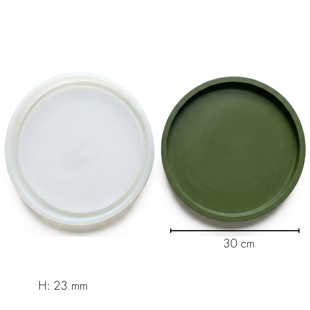 Simple Round Trinket Tray Silicone Mould (15 - 30 cm) |  For Concrete | Jesmonite®️| Resin