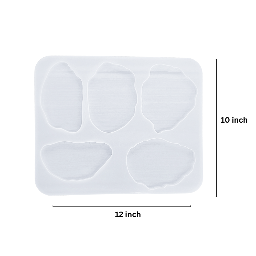 Eco-Mould: Set of 5 Agate Coaster Silicone Mould