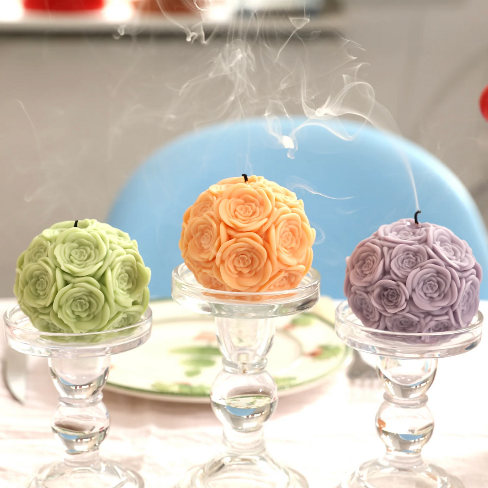 Boowan Nicole: Whispering Floral Orbs Candle Silicone Mould Collection