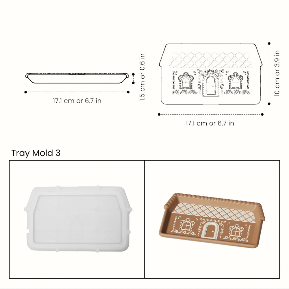 Boowan Nicole: Gingerbread Cottage Tray Silicone Mold Collection