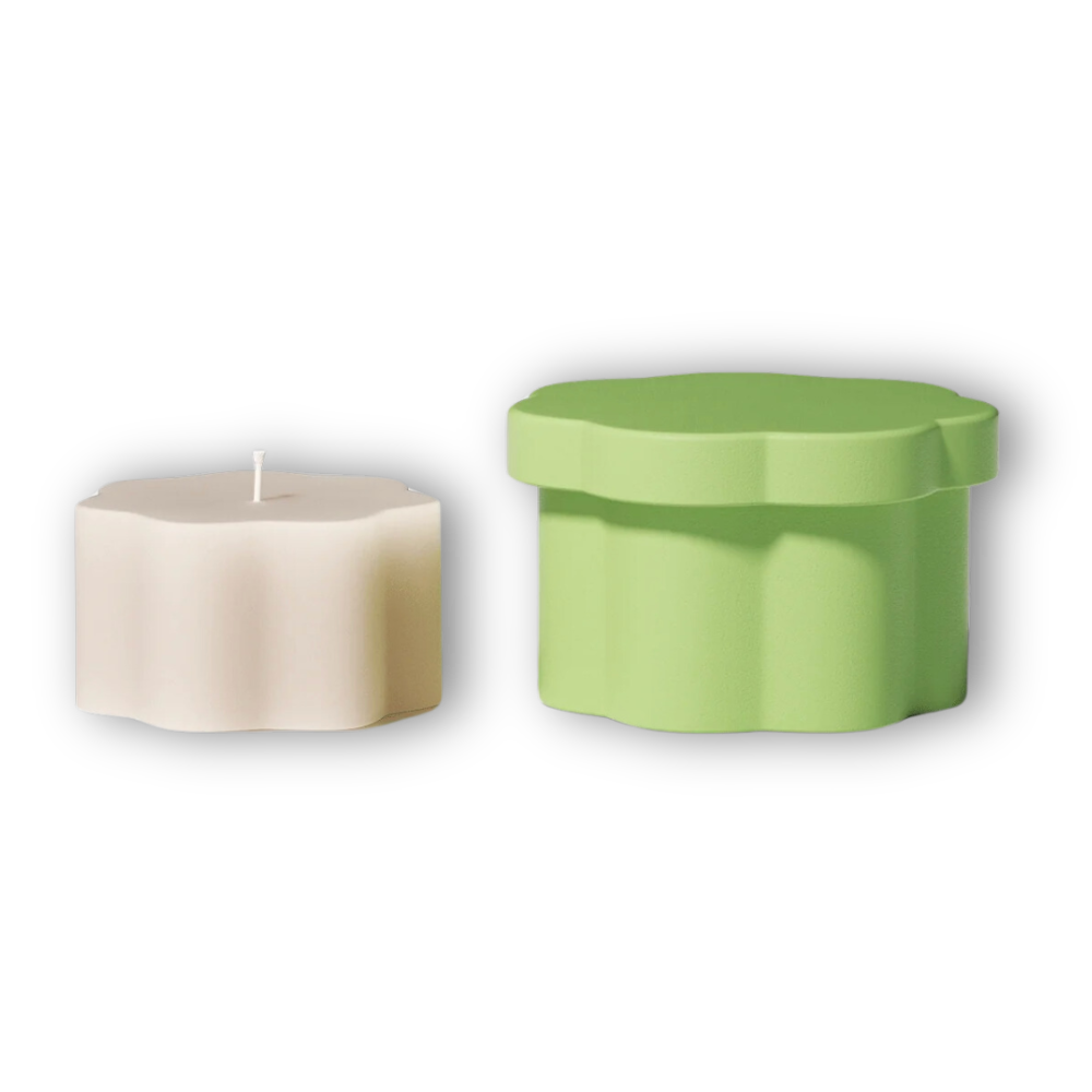 Boowan Nicole: Floral Column Candle Jar Silicone Mould (Mini）