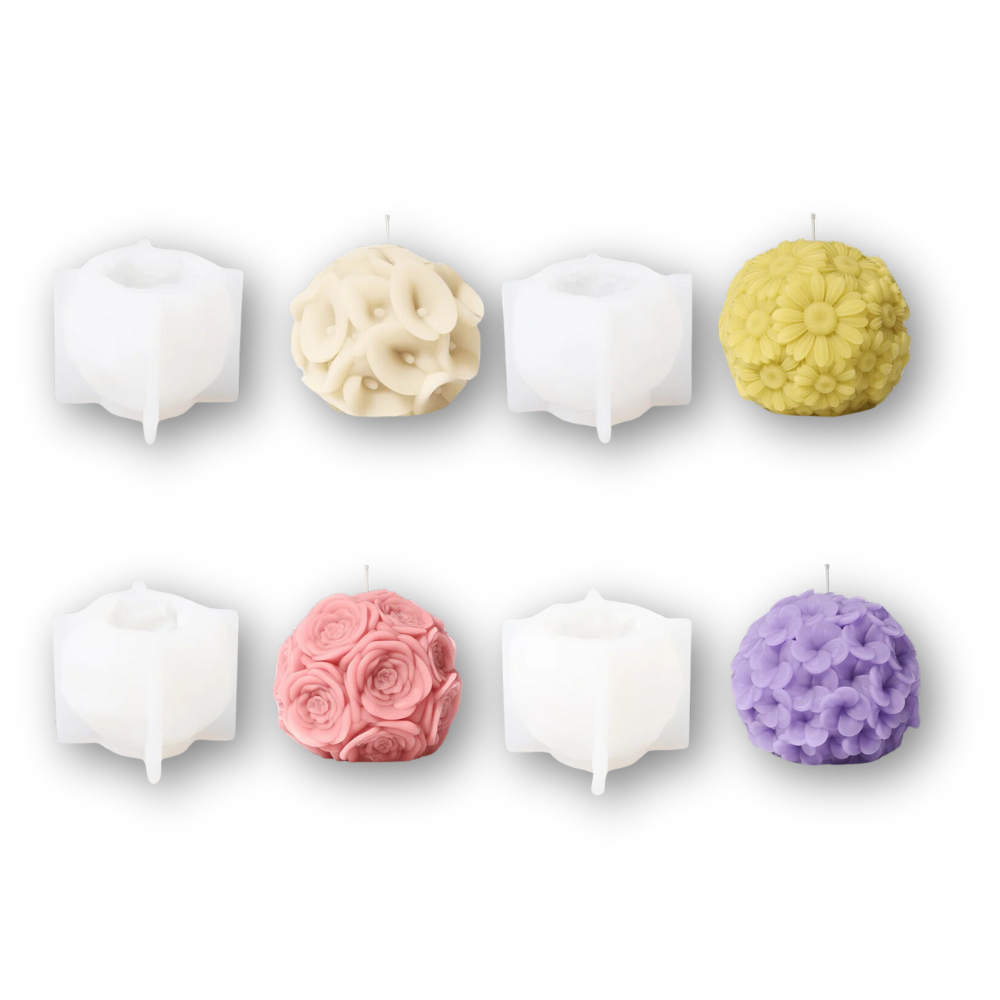 Boowan Nicole: Whispering Floral Orbs Candle Silicone Mould Collection