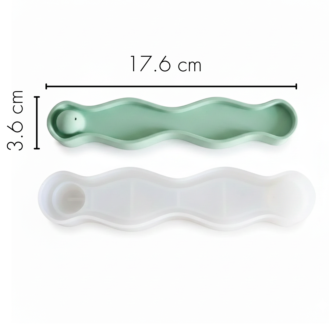 Wavy Incense Holder Silicone Mould |  For Concrete | Jesmonite®️| Resin