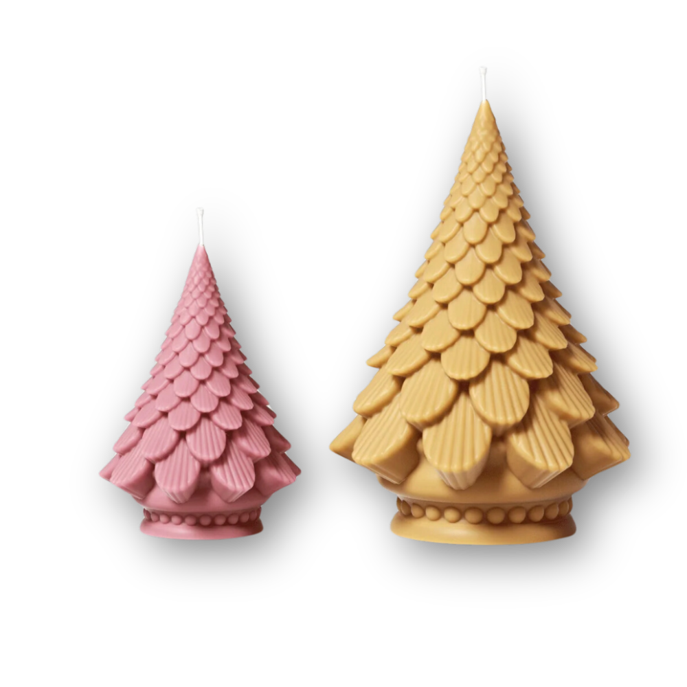 Boowan Nicole: Pinecone Christmas Tree Candle Silicone Mold