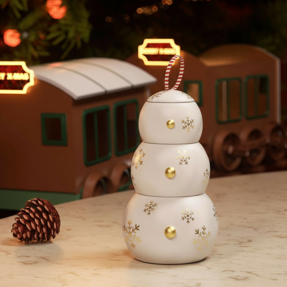 Boowan Nicole: Chubby Snowman Stacking Candle Jar Silicone Mold
