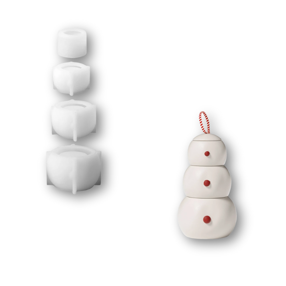 Boowan Nicole: Chubby Snowman Stacking Candle Jar Silicone Mold