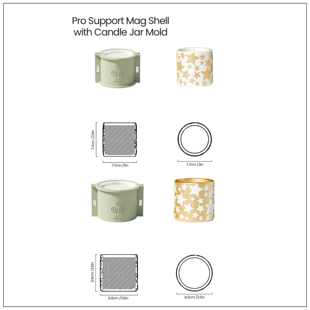 Boowan Nicole: Starlit Wishes Candle Jar Silicone Mold